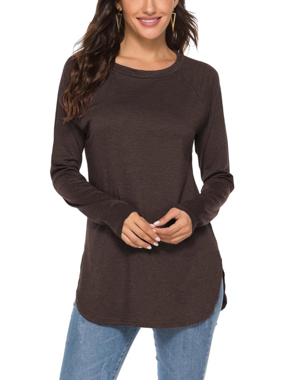 Women's Casual Batwing Long Sleeve T Shirt Basic Loose Tunic Tops